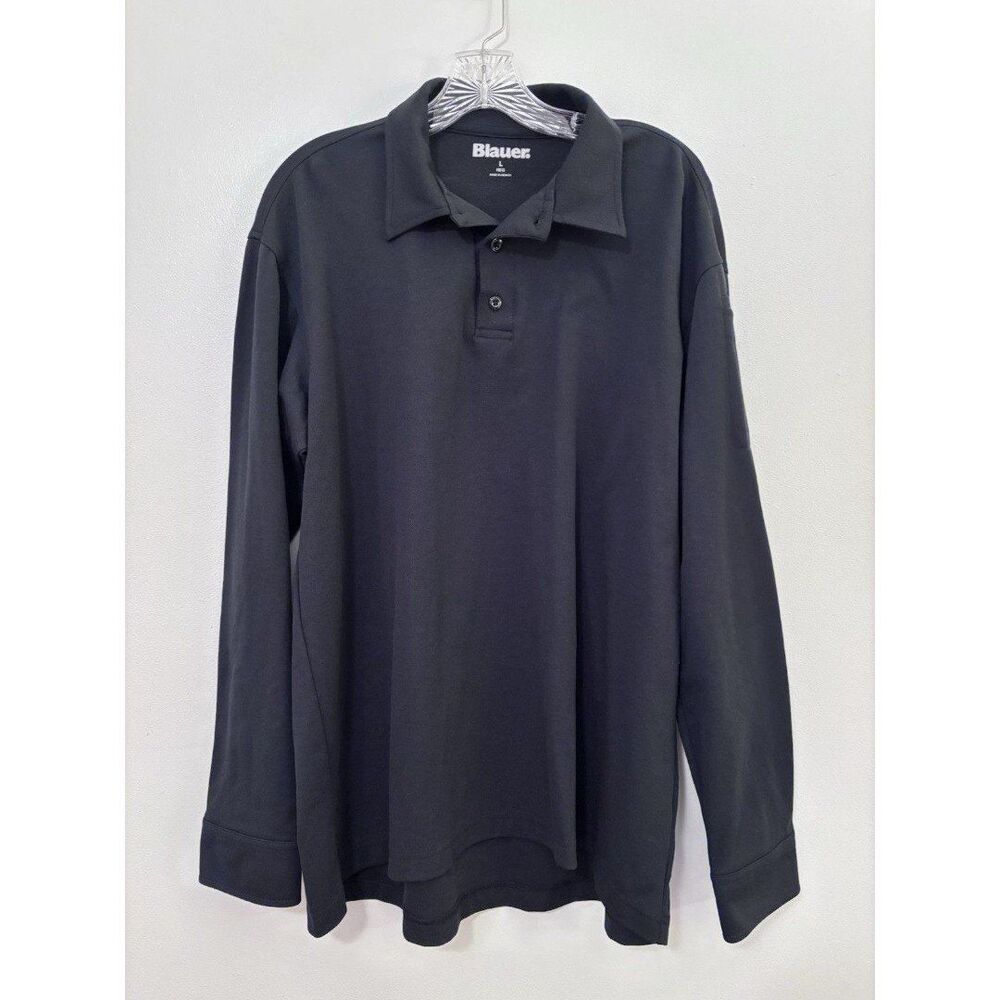 NEW Blauer Bicomponent Polo Shirt Size L Dark Navy Long Sleeve